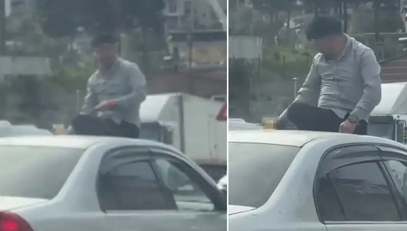 Trafikte Şok Edici Anlar: Otomobil Üzerinde Eğlenceyi Tavan Yaptı!