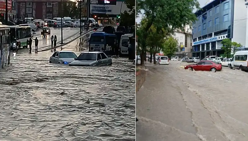Ankara'yı Vuran Şiddetli Sağanak: Arabalar Sürükleniyor!