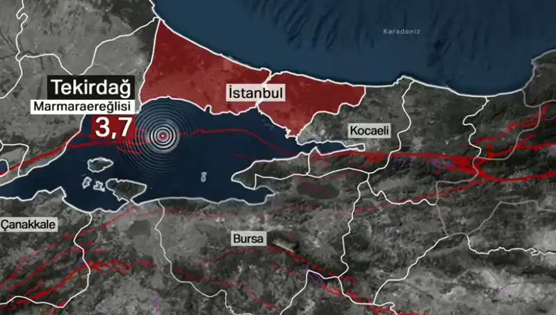 Marmara Denizi'nde Beklenmedik Deprem: 3.7 Büyüklüğünde Sarsıntı Gerçekleşti