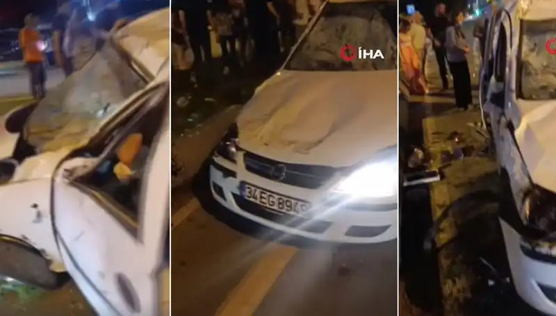 İstanbul Sahil Yolunda Şans Eseri Ucuz Atlatılan Kaza Seyredenleri Şaşırttı